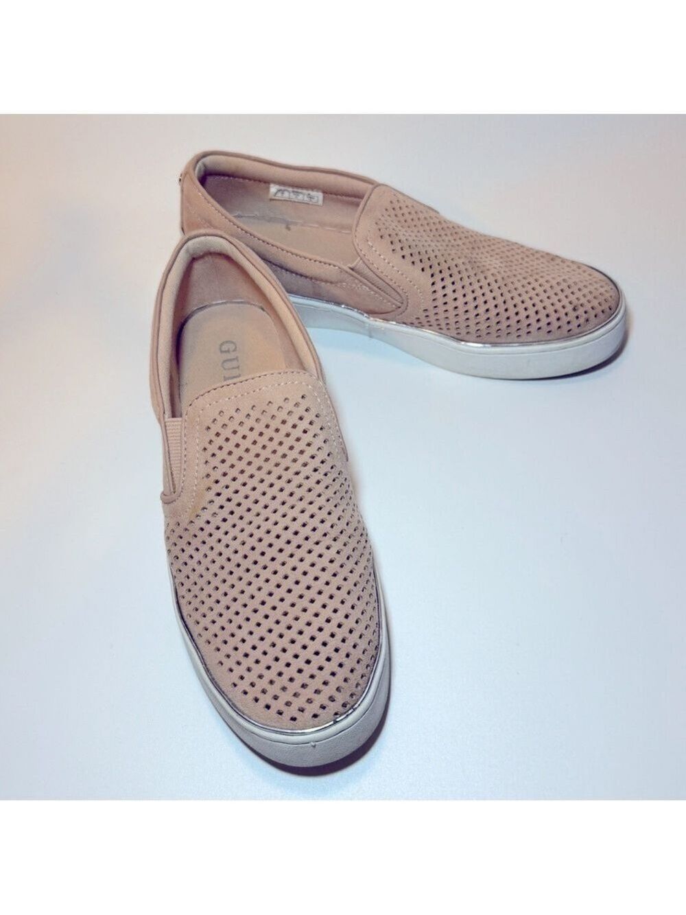Guess soft beige/pink slip on shoes.
